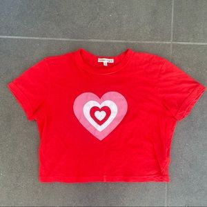 Cropped Heart Graphic Baby Tee